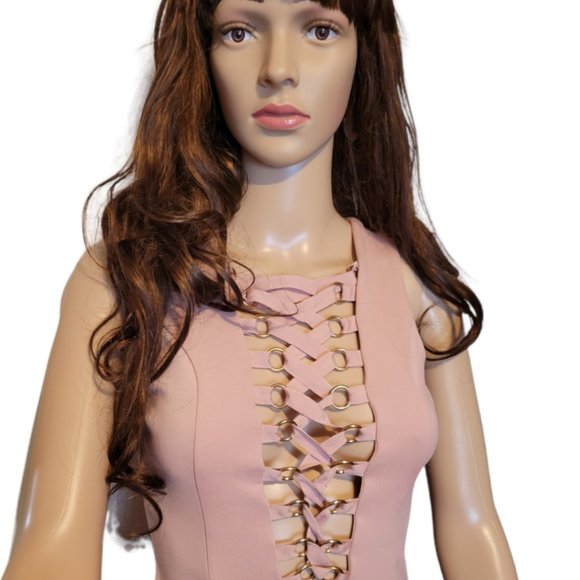 REVAMPED  Blush Rose Bodycon Sleeveless Mini Dress  Size XS - Picture 3 of 7